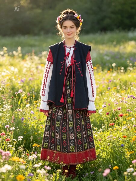 Vand costum popular autentic Muntenia, stare excelenta